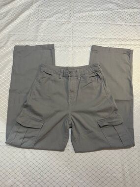 H&M Divided Women’s Grey Straight-Leg Cargo Pocket Utility Cotton Pants